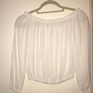 White off the shoulder brandy blouse